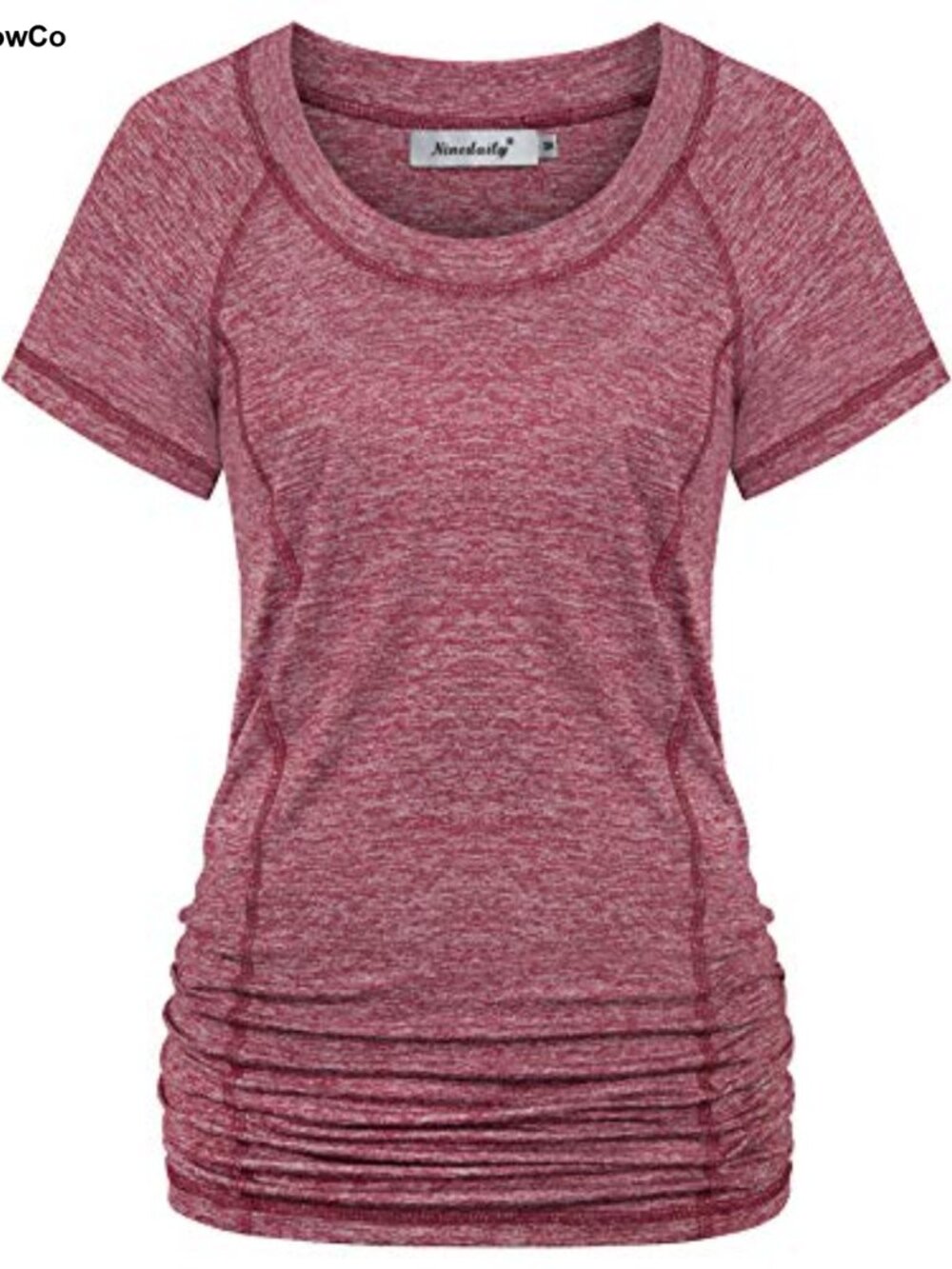 Women's Athletic Tunic Yoga Shirt Short Sleeve Sweat Wicking Workout Top,